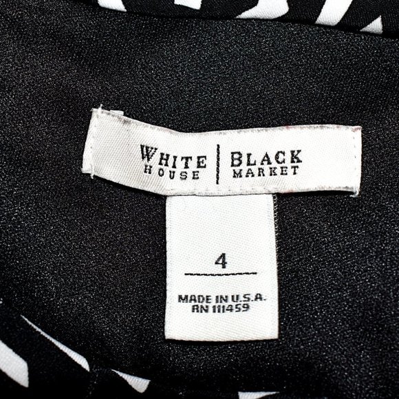 WHBM Black/White Geometric Halter Keyhole-button Midi Dress - Picture 6 of 6